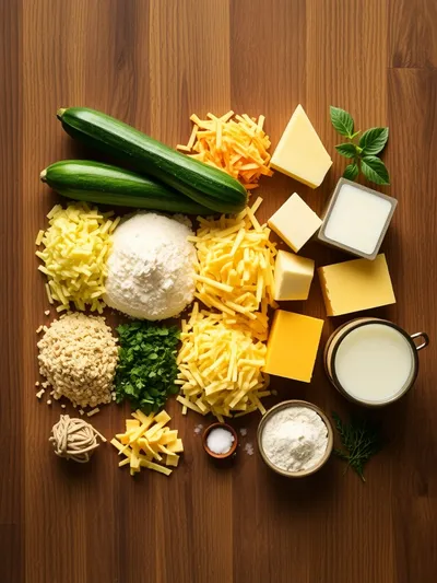 Quick Cheddar Zucchini Bread - ingredients preparation