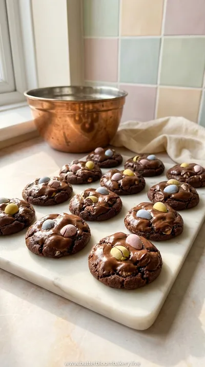 Chocolate Cadbury Egg Cookies