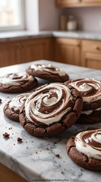 Chocolate Marshmallow Swirl Cookies