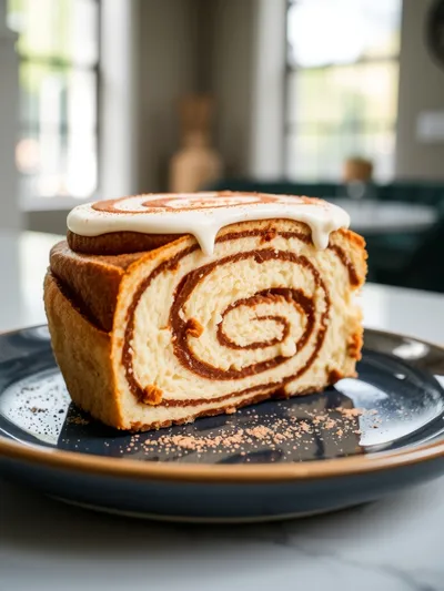 Cinnamon Roll Cake - ready to serve