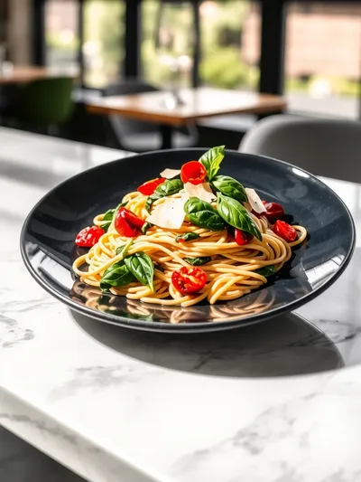 Creamy Sun-Dried Tomato Linguine with Spinach - cooking process