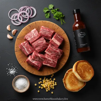 Crockpot BBQ Pulled Beef Sandwich - ingredients preparation