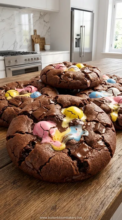 Double Chocolate Cookies with Cadbury Eggs