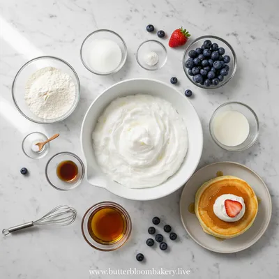 Fluffy Japanese Soufflé Pancakes - ready to serve