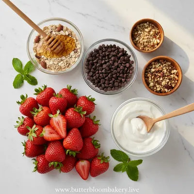Frozen Strawberry Yogurt Clusters – Healthy No-Bake Dessert - cooking process