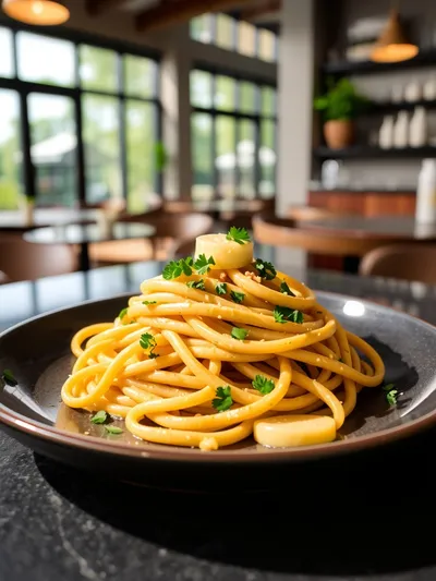 Garlic Butter Pasta - cooking process