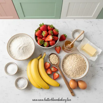 Healthy Banana Strawberry Bread - cooking process