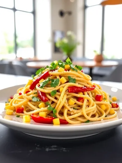 Healthy Street Corn Pasta Salad - ready to serve