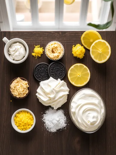 Lemon Oreo Dessert - ingredients preparation