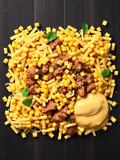 Loaded Cheddar Ranch Beef and Sweet Corn Rotini Bake - ingredients preparation