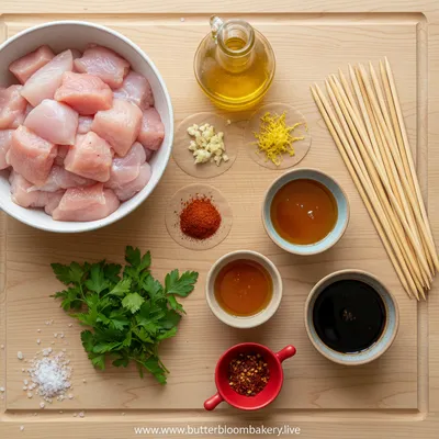 Marinated Chicken Skewers - ingredients preparation