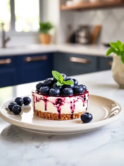 Mini Blueberry Cheesecake - ready to serve
