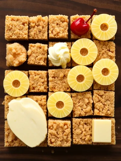 Mini Pineapple Upside-Down Cheesecakes - ingredients preparation