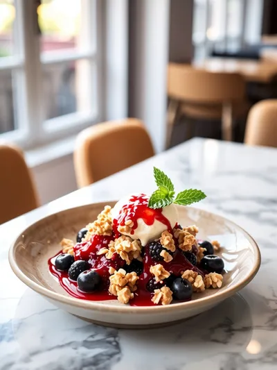 Mixed Berry Crisp - ready to serve