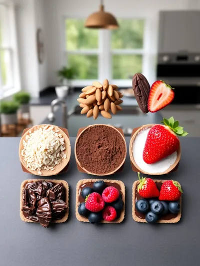 No-Bake Chocolate Berry Tart - ingredients preparation