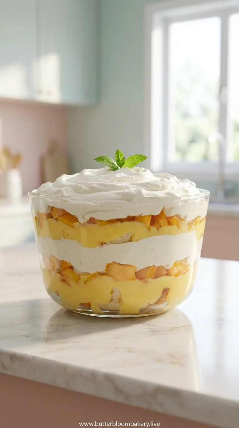 Peaches and Cream Trifle (No‑Bake)