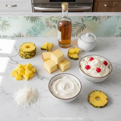 Pina Colada Cake Trifle - cooking process