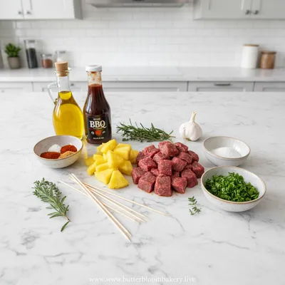 Irresistible Pineapple BBQ Beef Skewers - cooking process