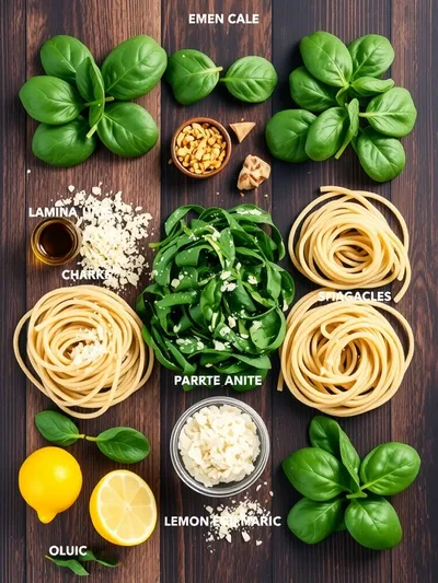 Quick Spinach Pasta - ingredients preparation
