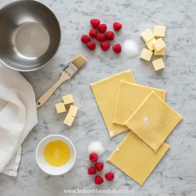 Easy Raspberry Danish With Puff Pastry - cooking process