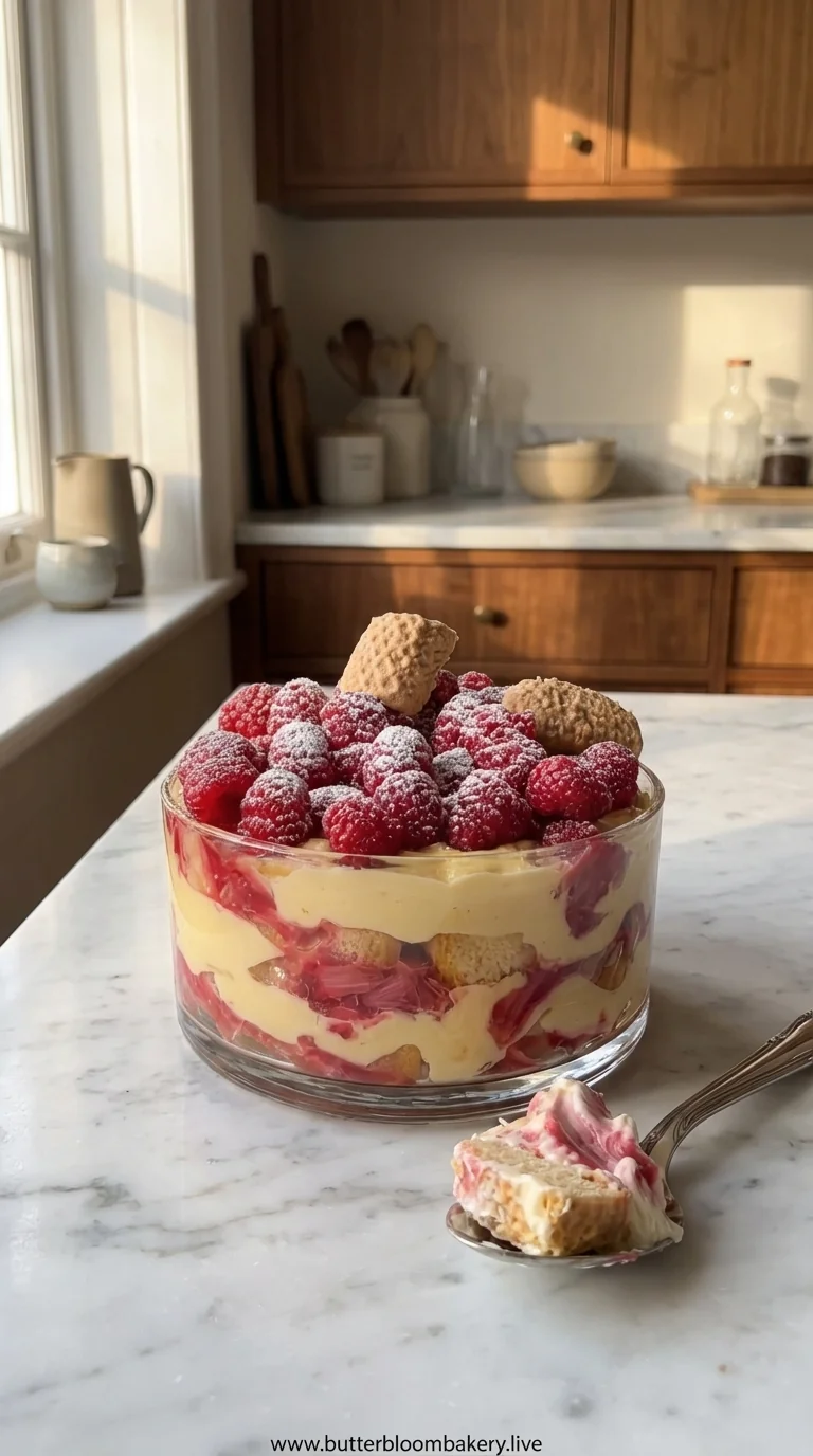 Rhubarb Custard Trifle