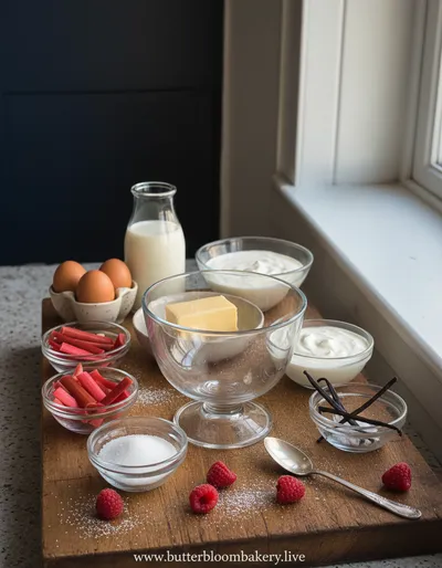 Rhubarb Custard Trifle - cooking process