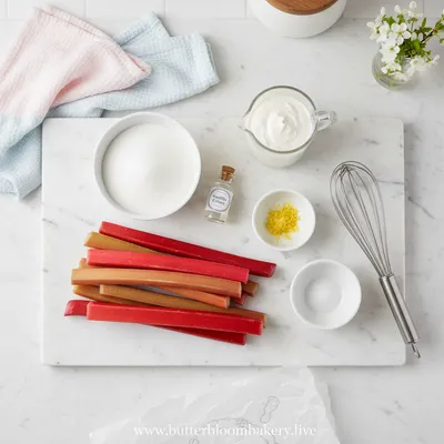 Rhubarb Fluff – Easy No‑Bake Spring Dessert - ingredients preparation