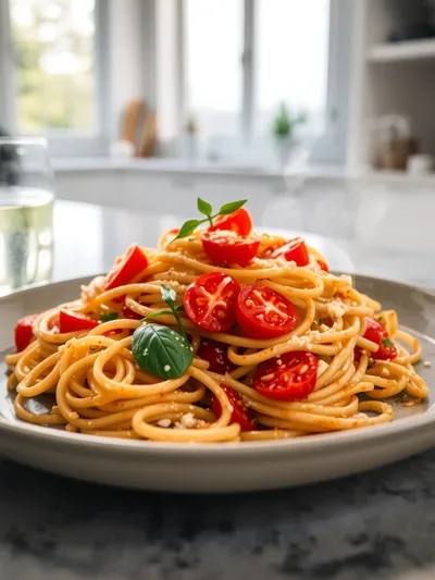 Roasted Tomato and Garlic Ricotta Pasta