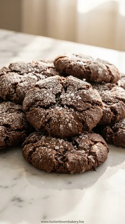 Salted Brownie Crinkle Cookies