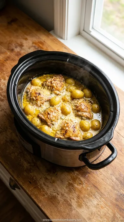 Slow Cooker Parmesan Garlic Chicken and Potatoes
