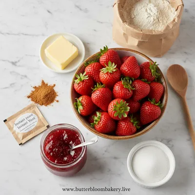 Strawberry Cinnamon Rolls - cooking process