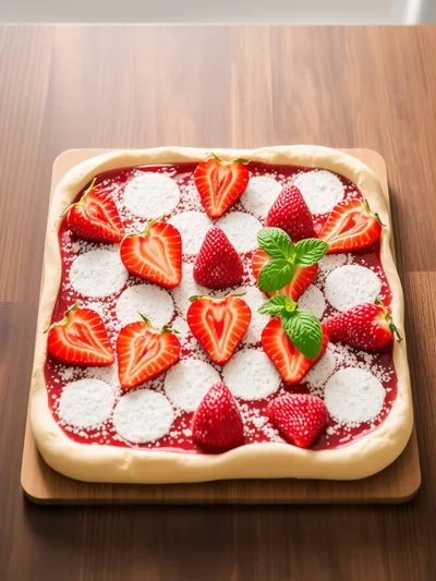 Strawberry Pizza Recipe - ingredients preparation
