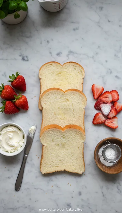 4-Ingredient Strawberry Sando - cooking process