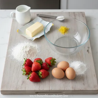 Strawberry Scones with Lemon Glaze - cooking process