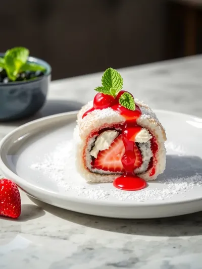 Strawberry Shortcake Sushi Recipe - ready to serve