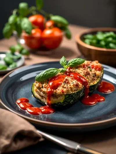 Stuffed Zucchini – Vegan and Vegetarian - ready to serve