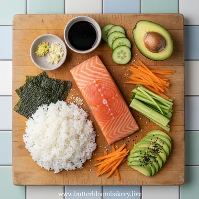 Teriyaki Salmon Sushi Bowl - cooking process