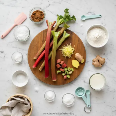 Vegan Rhubarb Ginger Buns - cooking process
