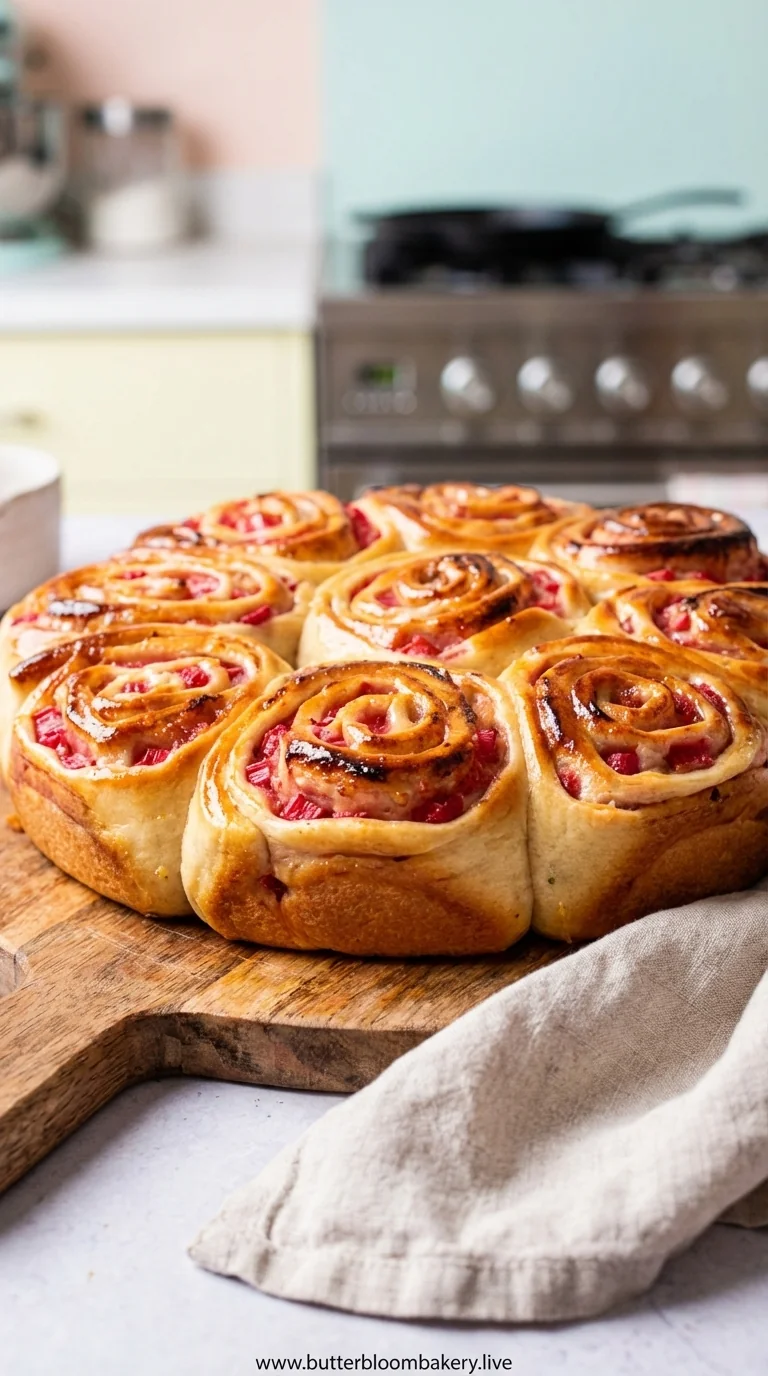 Vegan Rhubarb Ginger Buns
