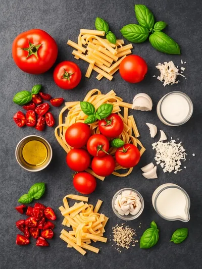 Vodka Pasta Recipe - ingredients preparation