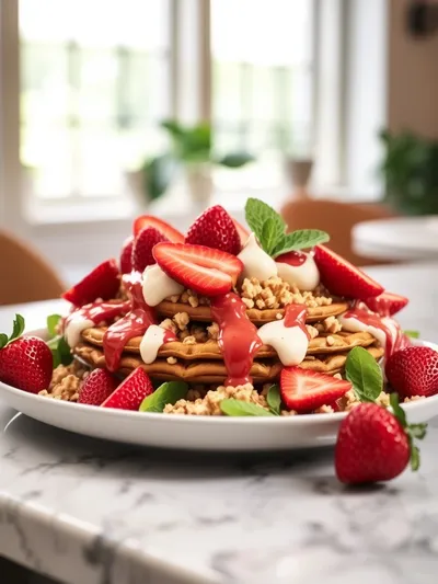 Walking Strawberry Pretzel Salad - cooking process