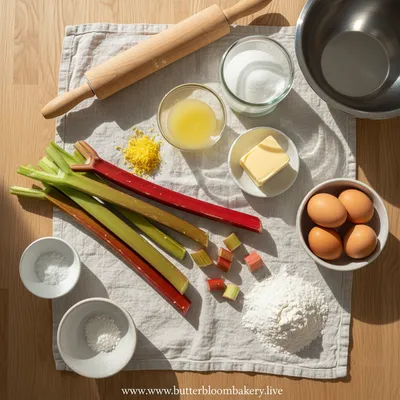 Zesty Lemon Rhubarb Loaf Cake - cooking process